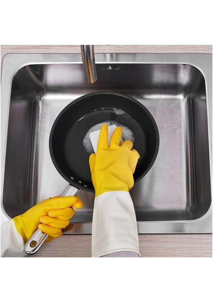 Rınnıg Temizlik Eldiveni Parlak Sarı-Kırık Beyaz M 2 Adet modelleri