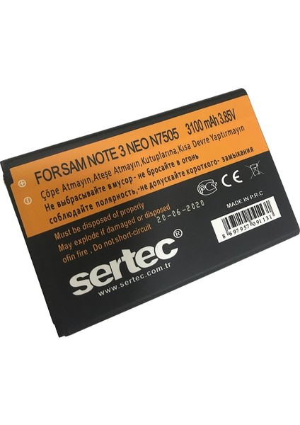 Samsung Galaxy Note 3 Neo / N7505 Uyumlu Batarya