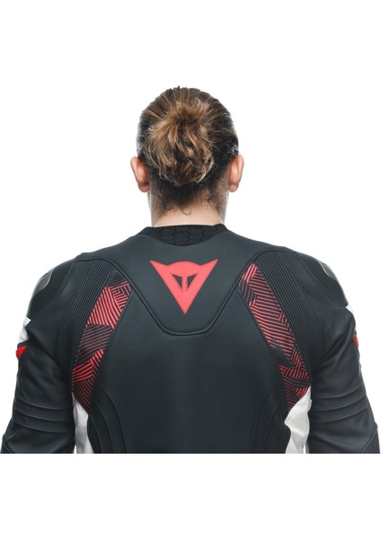 Avro 5 Korumalı Deri Motosiklet Montu Red Lawa Wht