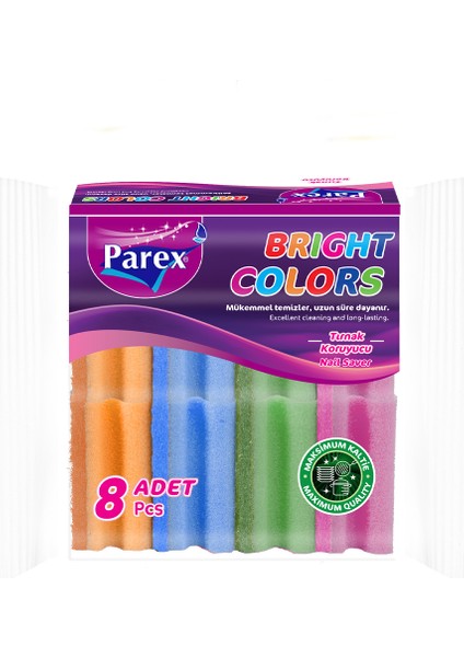 Canlı Renkler Oluklu Sünger 8’li