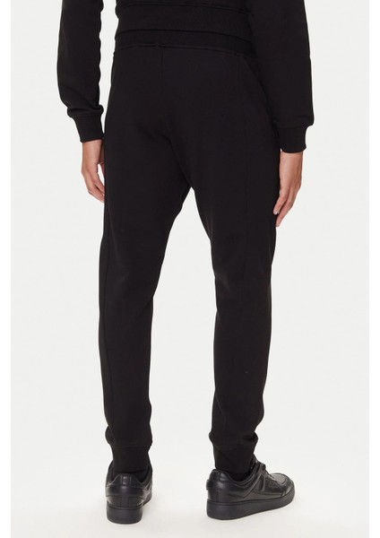 Erkek Regular Fit Altın Rengi Varak Logolu Eşofman Altı - Siyah/gold fiyatları