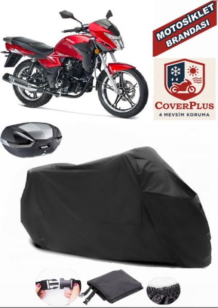 Kanuni S170T Siyah Arka Çanta Uyumlu Motorsiket Brandası Motor Örtüsü Çadır Su Geçirmez Motosiklet Kılıfı Motor Brandası