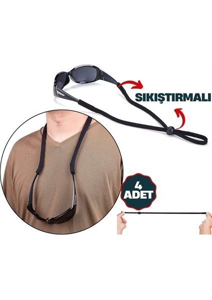 Hsnet Savino 4 Adet Ayarlanabilir Sıkıştırmalı Gözlük Ipi - M090R357-K43090