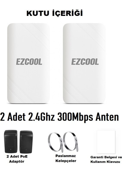 Ezcool EZ-W240AN Dış Ortam (2.4ghz 300MBPS 1km) Access Point fiyatları