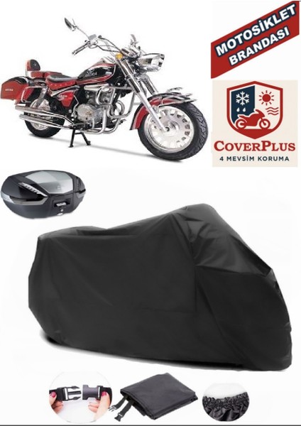 Arora Ks 200 Siyah Arka Çanta Uyumlu Motorsiket Brandası Motor Örtüsü Çadır Su Geçirmez Motosiklet Kılıfı Motor Brandası