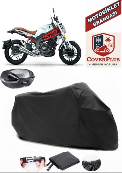 Rks Rs 400 Siyah Arka Çanta Uyumlu Motorsiket Brandası Motor Örtüsü Çadır Su Geçirmez Motosiklet Kılıfı Motor Brandası