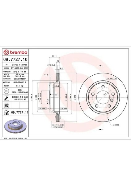 09772711 Arka Fren Diski 34211162315 34211164403 34211165211 (2 Adet Fiyatıdır)