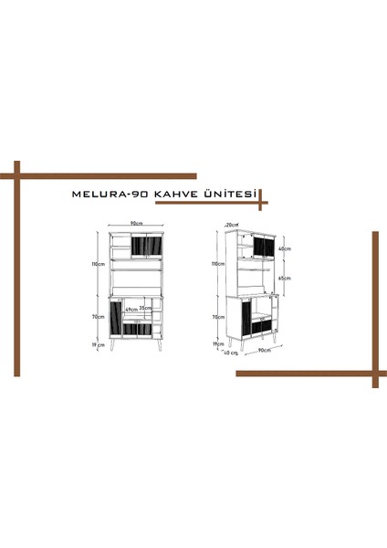 Melura Kahve Köşesi 90 cm %100 Mdf Çok Amaçlı Dolap fiyatları