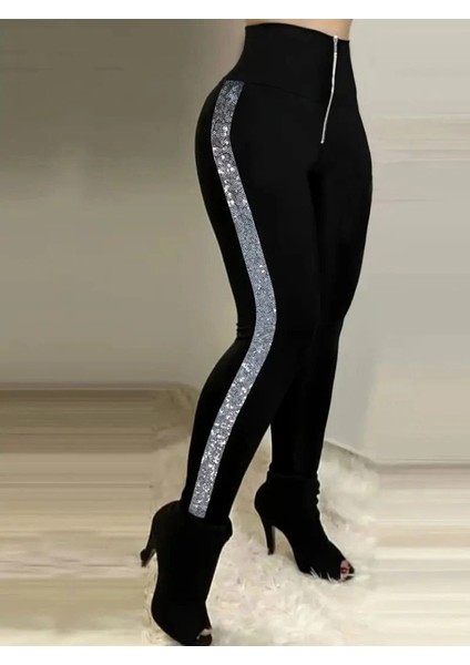 Kadın Yüksek Bel Yan Şerit Detaylı Dalgıç Tayt fiyatları