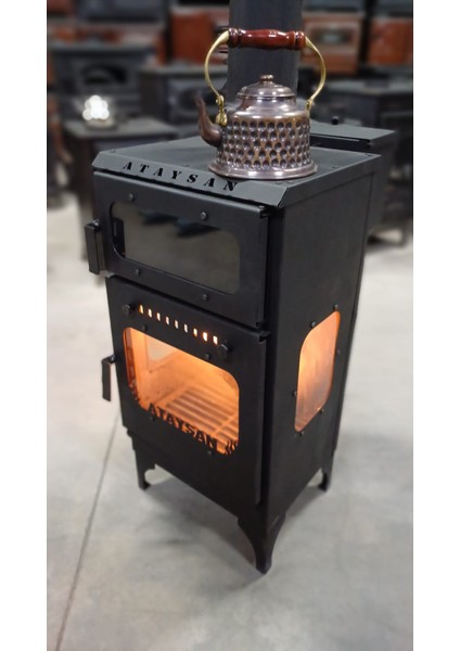 Peletli ve Odunlu Kalın Sac Kaliteli Otantik Şömine 10 kg Pelet Kapasiteli Şömine modelleri