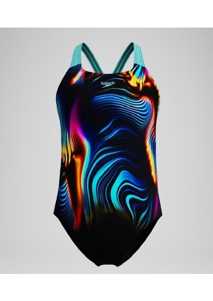 Digital Placement Powerback Kız Çocuk Mayo