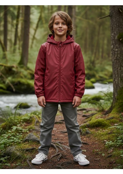 Içi Polarlı Basic 10-13 Yaş Yağmurluk - Bordo 10-11 Yaş fiyatları