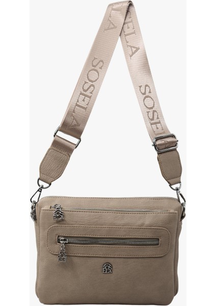 67-7175 Kadın Çarpraz Askılı Çanta-Kum