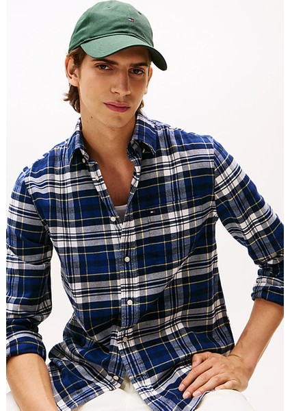Erkek Hero Regular Fit Ekose Desenli Flanel Gömlek - Lacivert fırsatları