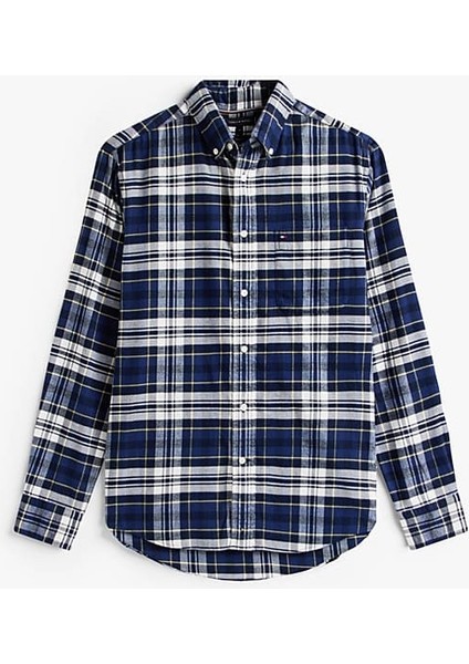 Erkek Hero Regular Fit Ekose Desenli Flanel Gömlek - Lacivert indirimleri