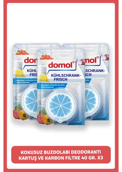 Kokusuz Buzdolabı Deodorantı Kartuş ve Karbon Filtre 40 Gr. X3 Adet