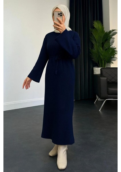 Kadın Volanlı Triko Tesettür Elbise