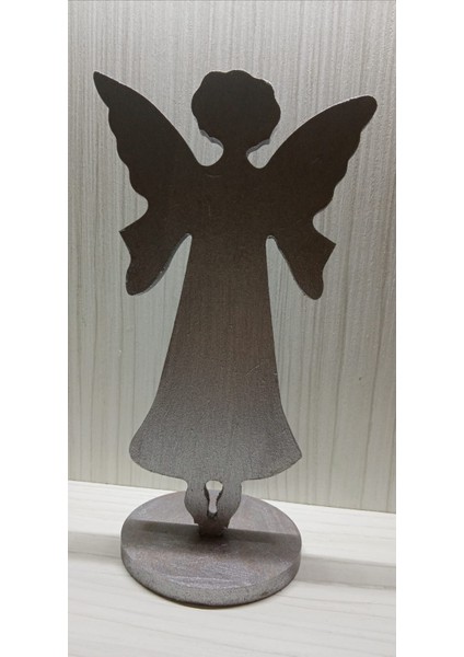 Evlilik Yıl Dönümü Hediyesi Kız Arkadaşa Doğum Günü Hediyesi Ahşap Melek Figürü-Melek-Metalik