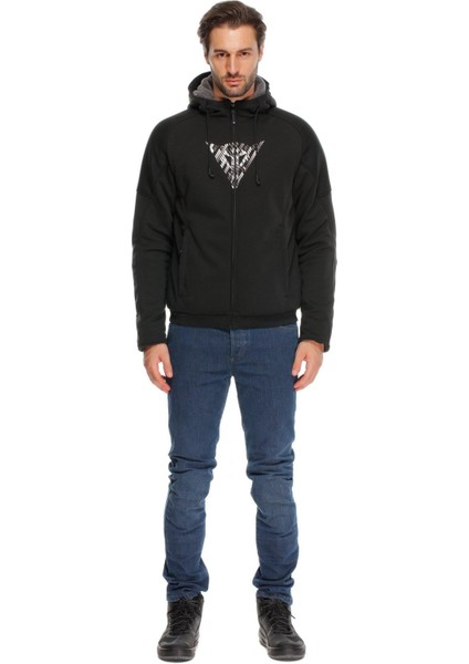 Bovisa Safety Korumalı Motosiklet Hoodie Ful Zip Black Wht modelleri