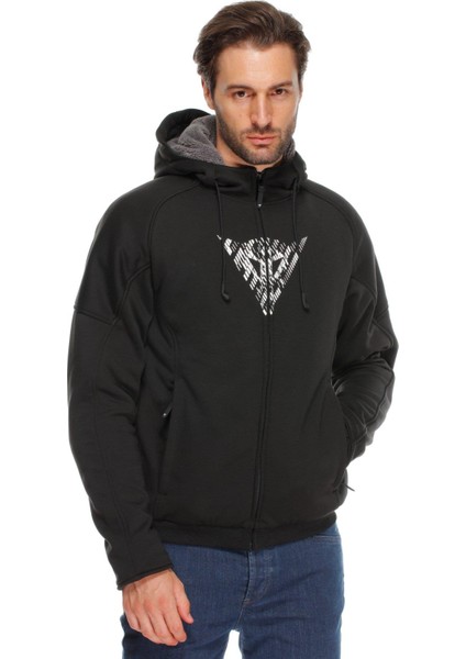 Bovisa Safety Korumalı Motosiklet Hoodie Ful Zip Black Wht indirimleri