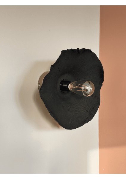 Siyah Avf Dark Flower Tasarım Modern Kablolu Aplik - Alt Eskitme Gold