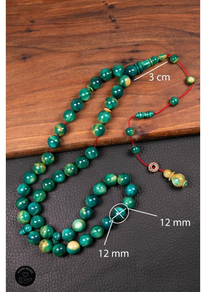 Dalgalı Yeşil Renk Özel Seri 45 Taneli Bakalit Sıkma Tesbih