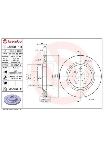 09A35811 Arka Fren Diski A0004230912 A0423091207 A2114230912 (2 Adet Fiyatıdır)