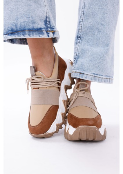 Kadın Bağcıklı Rahat Süet Renkli Sneakers Spor Ayakkabı fırsatları