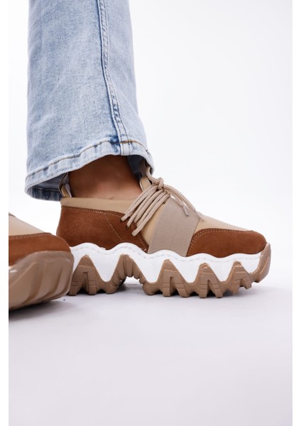 Kadın Bağcıklı Rahat Süet Renkli Sneakers Spor Ayakkabı indirimleri