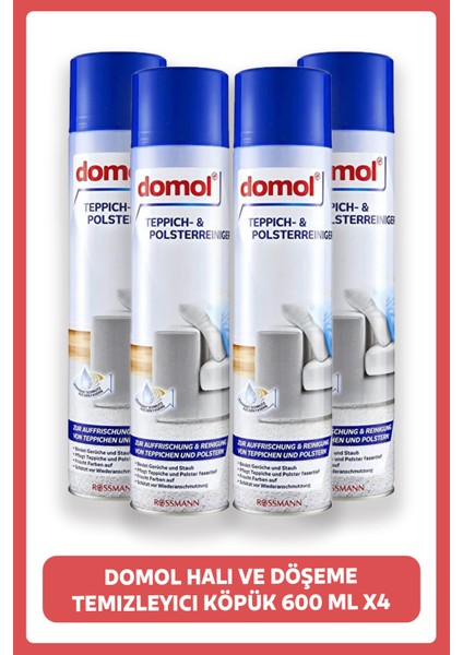 Halı ve Döşeme Temizleyici Köpük 600 ml (4 Adet)