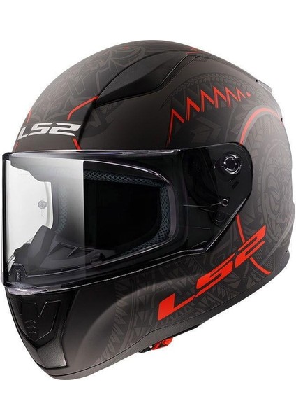 Rapıd 2 Takaroa Kapalı Motosiklet Kaskı Mat Siyah Kırmızı