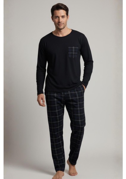 Konforlu Ev Giyimi Üst ve Desenli Pijama Altı | Erkek Pijama Takımı