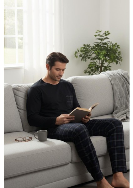 Konforlu Ev Giyimi Üst ve Desenli Pijama Altı | Erkek Pijama Takımı fiyatları