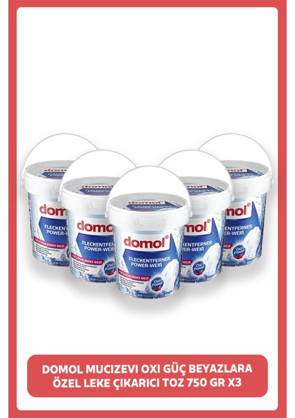 Beyazlara Özel Leke Çıkarıcı Toz Oxi Güç 750 gr X5 Adet