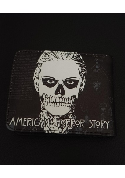 merikan Korku Hikayesi Temalı Erkek Cüzdanı Pu Deri ,q Stili Karikatür Kısa Para Cüzdanı ,american Horror Story Cüzdan -