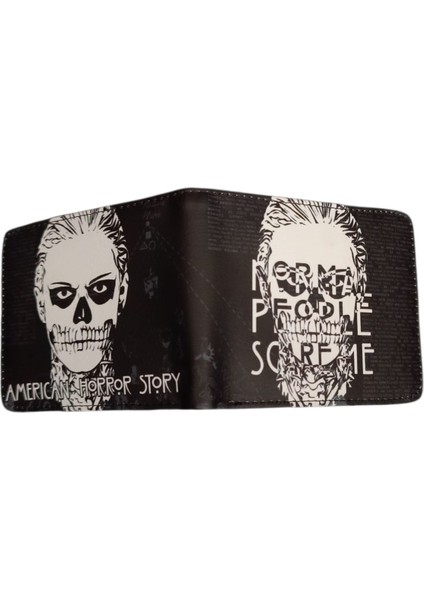 merikan Korku Hikayesi Temalı Erkek Cüzdanı Pu Deri ,q Stili Karikatür Kısa Para Cüzdanı ,american Horror Story Cüzdan - fiyatları