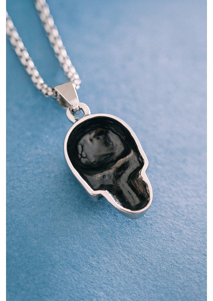 Paslanmaz Çelik, Gotik Tarz, Hediye Takı, Zincirli Model Erkek Metal Kurukafa Kolye modelleri