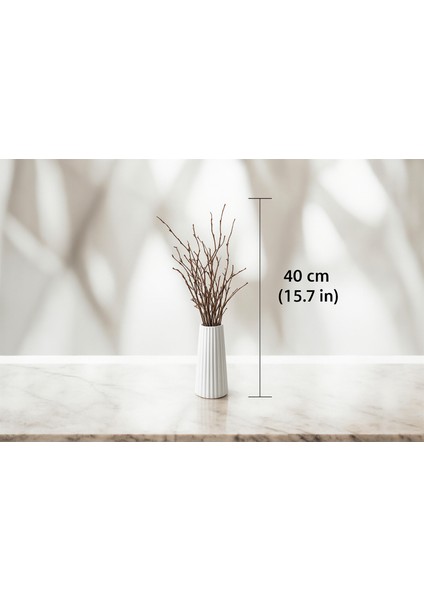 Kumkum Doğal Kuru Gürgen Dalı Dekoru (40 Cm) – Beyaz Vazolu fiyatları