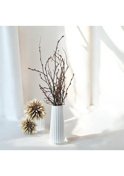 Kumkum Doğal Kuru Gürgen Dalı Dekoru (40 Cm) – Beyaz Vazolu indirimleri