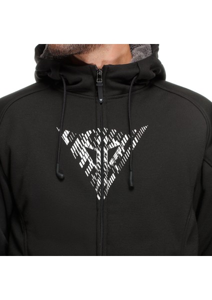 Bovisa Safety Korumalı Motosiklet Hoodie Ful Zip Black Wht