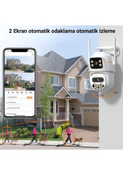 AV-S306 6mp 2 Kameralı Speed Dome Wifi Ptz Kamera Onvif Icsee App fiyatları