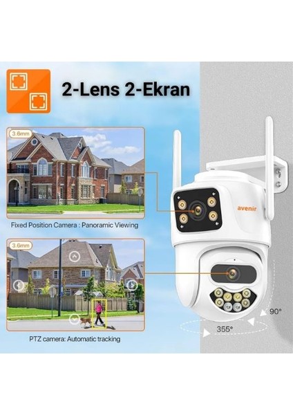 AV-S306 6mp 2 Kameralı Speed Dome Wifi Ptz Kamera Onvif Icsee App fırsatları