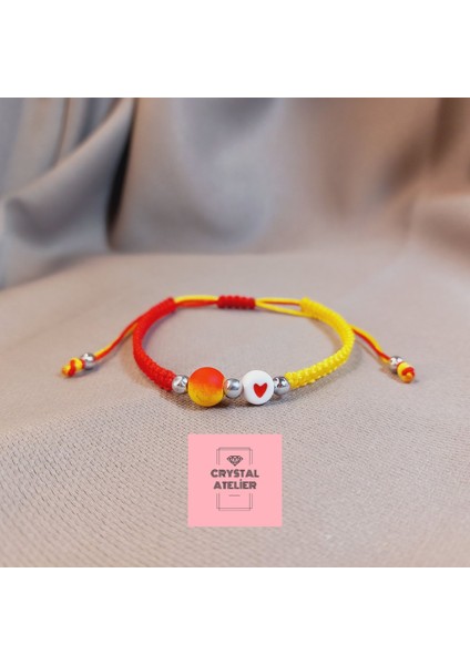 Galatasaray Temalı Makrome Bileklik - Sarı Kırmızı Kalp Boncuklu El Yapımı Unisex Taraftar Bileklik - Galatasaray Bileklik - Taraftar Bileklik - Makrome Bileklik - Sarı Kırmızı Bileklik modelleri