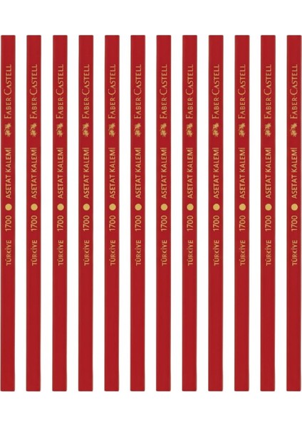 1700 Kurşun Asetat Kalemi Kırmızı 12 Adet