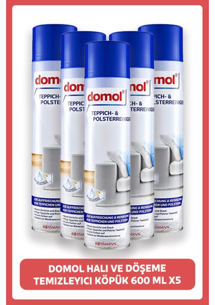 Halı ve Döşeme Temizleyici Köpük 600 ml X5 Adet