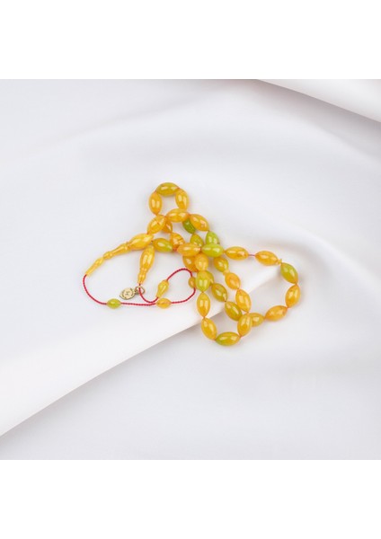 Katalin Dinlenmiş Çubuk Usta Işi Imzalı Beyzi Kesim 6X11MM Tesbih -Hareli Sarı fırsatları