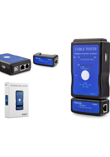 Kablo Test Cihazı RJ11 + RJ45 + RJ12 + USB HDX6512