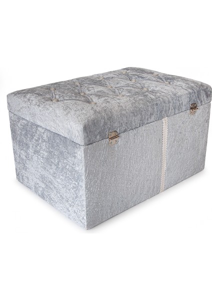 Kadife Kapitone Söz Nişan Düğün Çeyizlik Gelin Bohça Sandık Seti (Büyük+Küçük) - Gri indirimleri