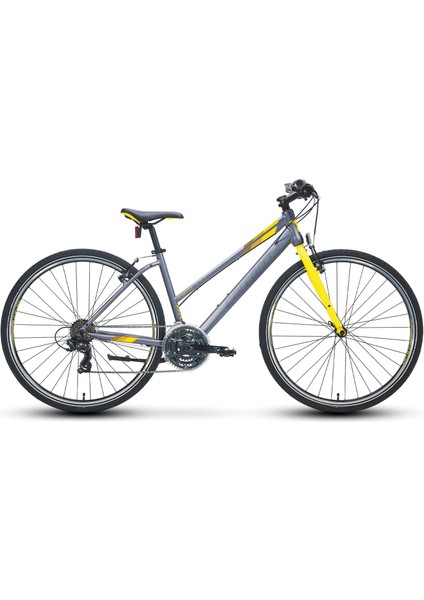 Sportive 322 - 28 Jant 19'' 48CM ( S ) Kadro 21 Vites Şehir Bisikleti - Mat Antrasit Sarı
