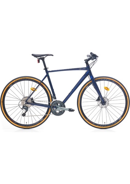 Sportive x Hd - 28 Jant 21'' 54CM ( L - Xl) Kadro 20 Vites Şehir Bisikleti - Lacivert / Açık Turuncu - Gümüş